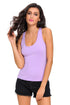 Purple Knot Back Casual Tank Top